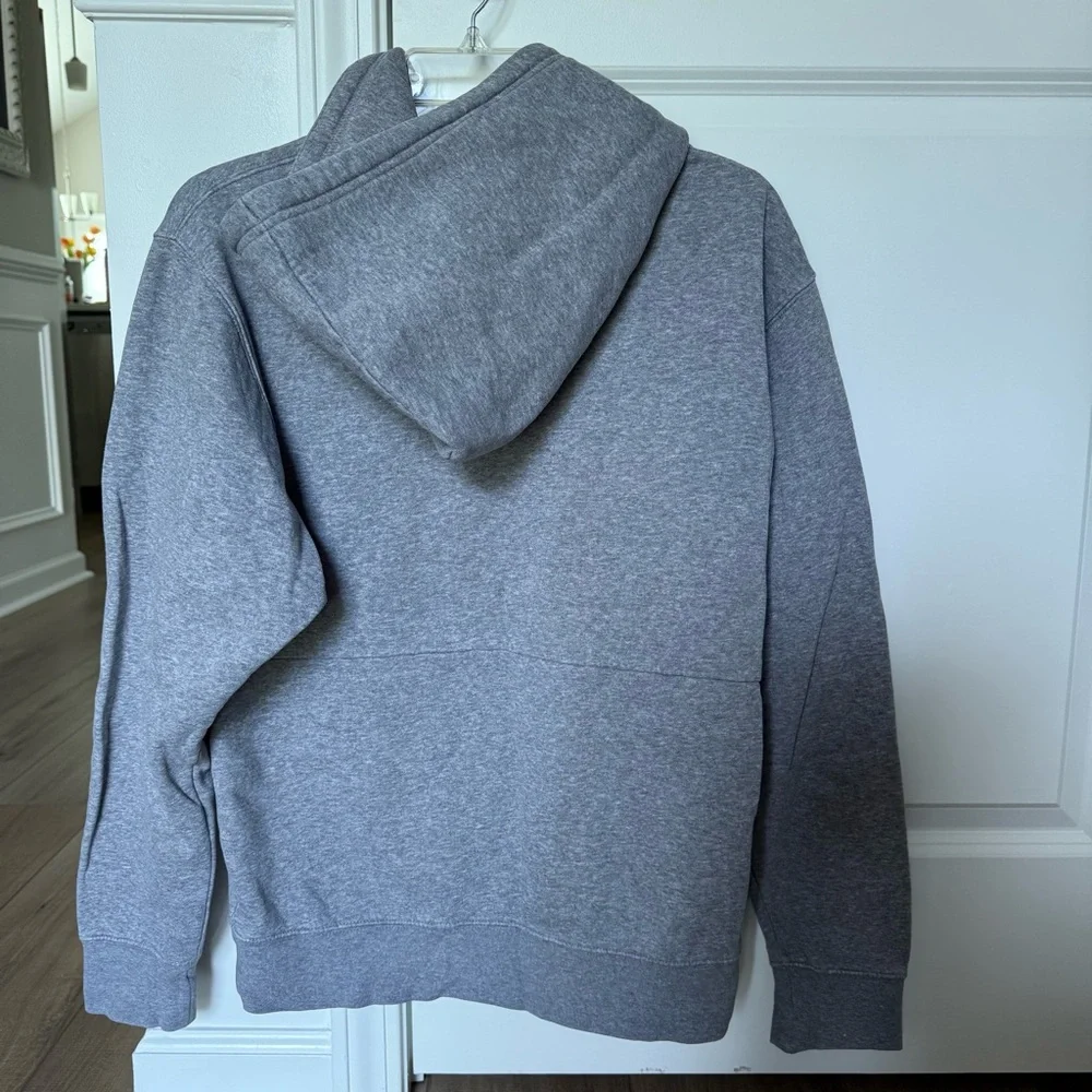 Gray Air Jordan Fleece Hoodie with Red and Black Details
